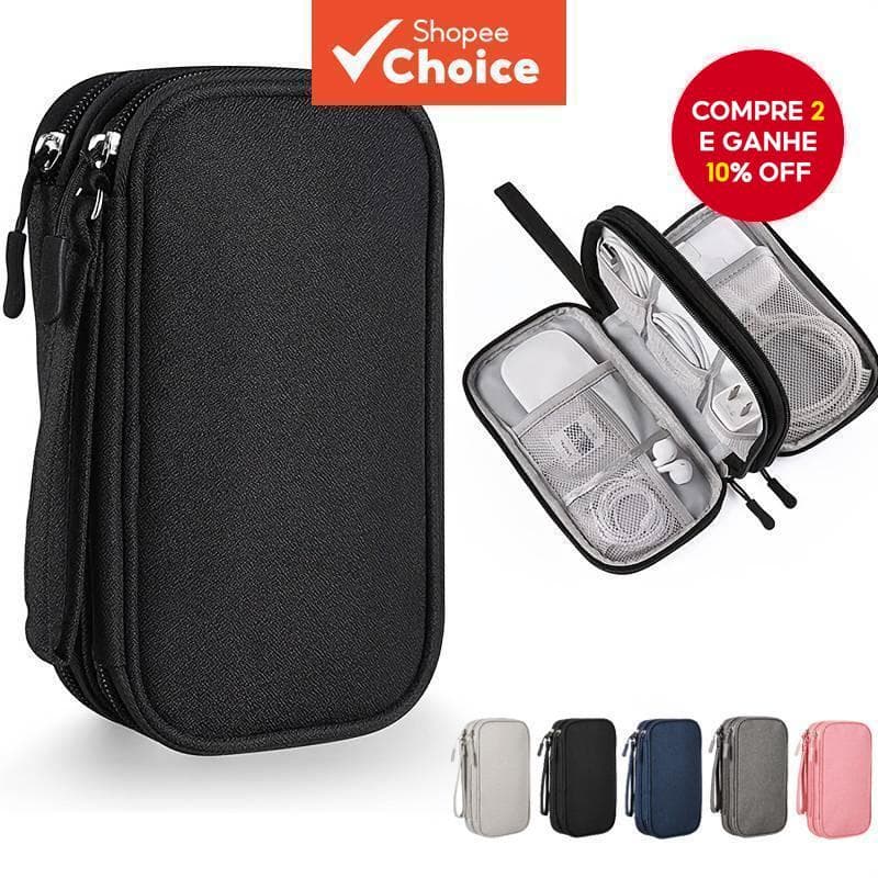 Organizador Eletrônico À Prova D'água-Bolsa De Armazenamento De Cabos Para Viagens E Casa ​