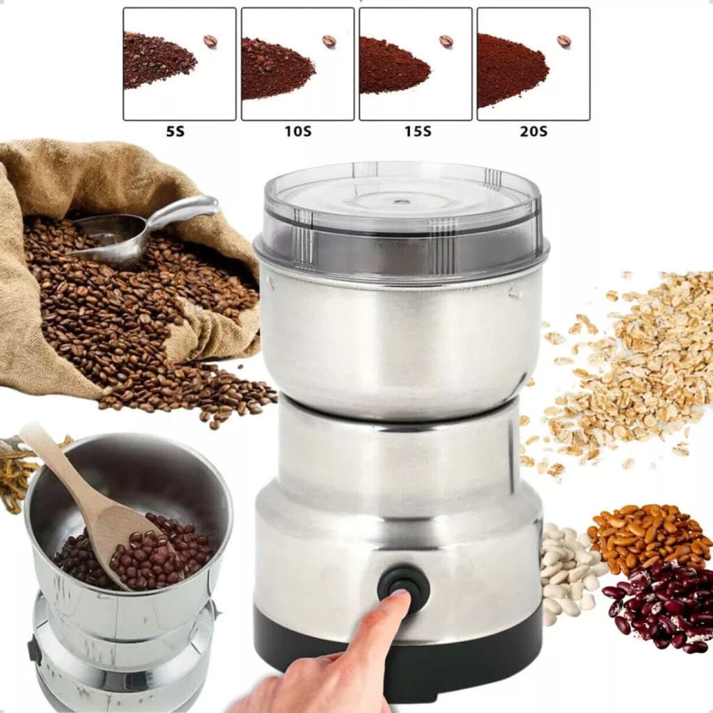 Moedor De Grãos Elétrico Café Temperos Sementes Em Inox 150w 110v Prático E Rápido ☕🌱⚡ top