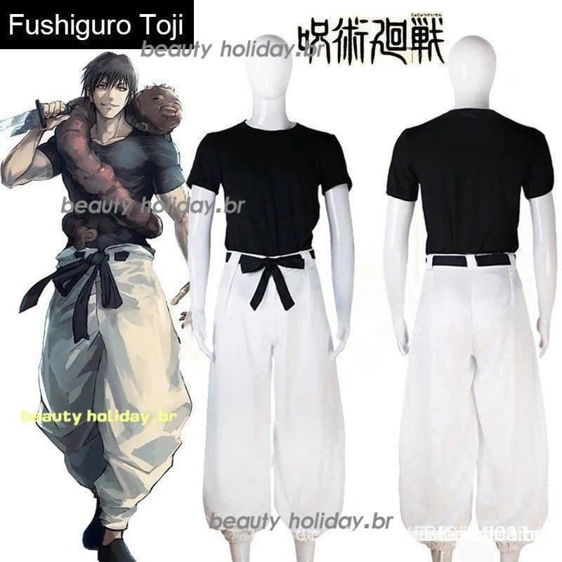 Peruca de Cosplay de Toji Fushiguro da Temporada 2 de Anime Jujutsu Kaisen, Peruca de Assassino, Uniforme para Mulheres
