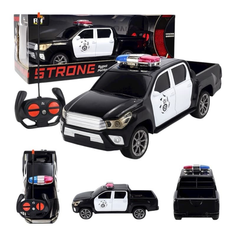 Carro De Polícia Controle Remoto 4x4 Luzes Sirene Infantil