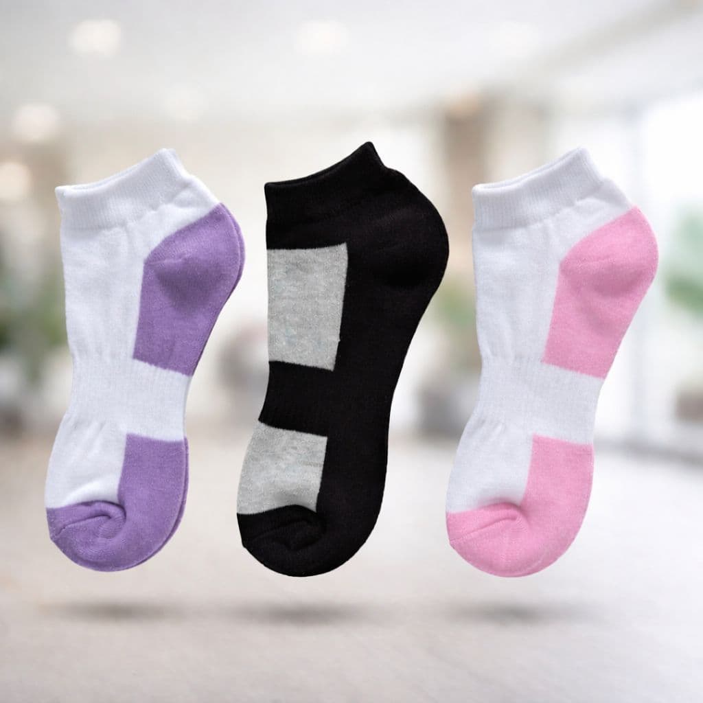 Kit 3-24 Pares Meia Soquete Feminina 100 % Algodao Direto Da Fabrica