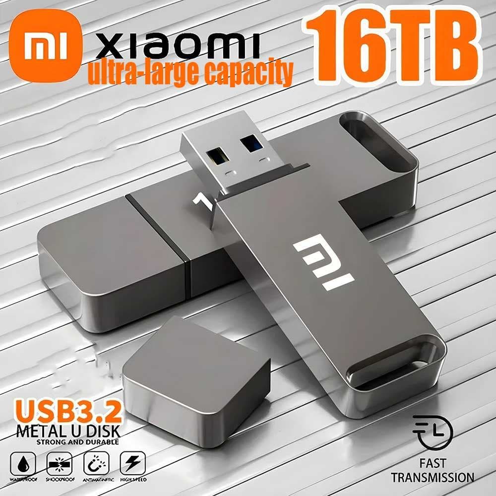 2 Em 1 16TB 8TB 4TB 2TB USB 3.1 Flash Drive De Alta Velocidade 1TB Metal À Prova Dwaterproof Água Tipo-C Memória Para Di