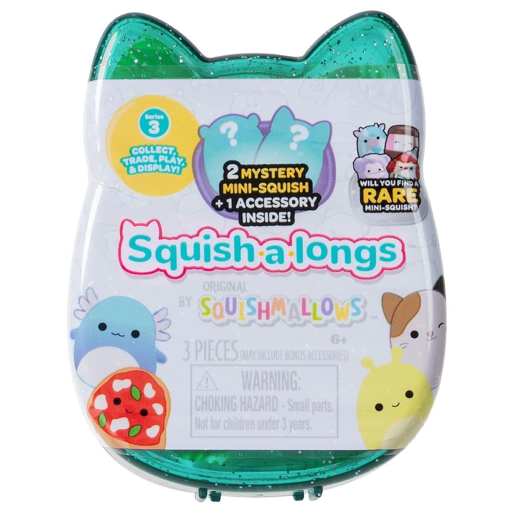 Pack 2 Bonecos Surpresa Squish-a-Longs Case Verde Brilhante