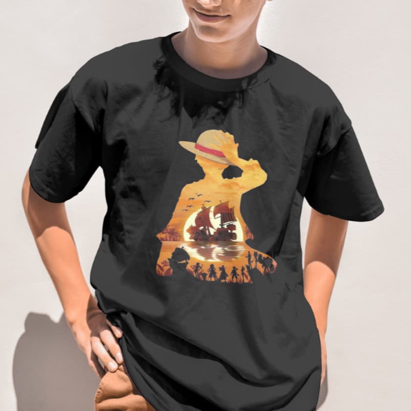 Camiseta Estampada Anime One Piece Luffy Chapéus de Palha Sunny Otaku Geek Algodão Masculina e Feminina HT Co.