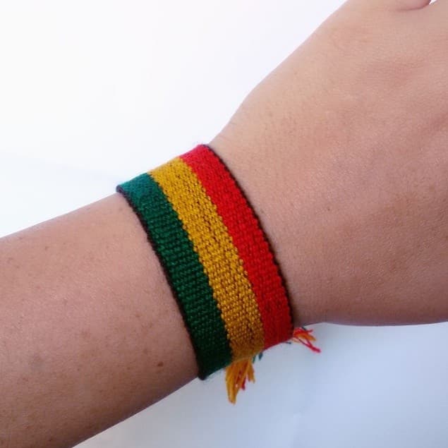 Pulseira Reggae, Jamaica Bob Marley, Grossa 100% ALGODÂO, Hipoalérgico!