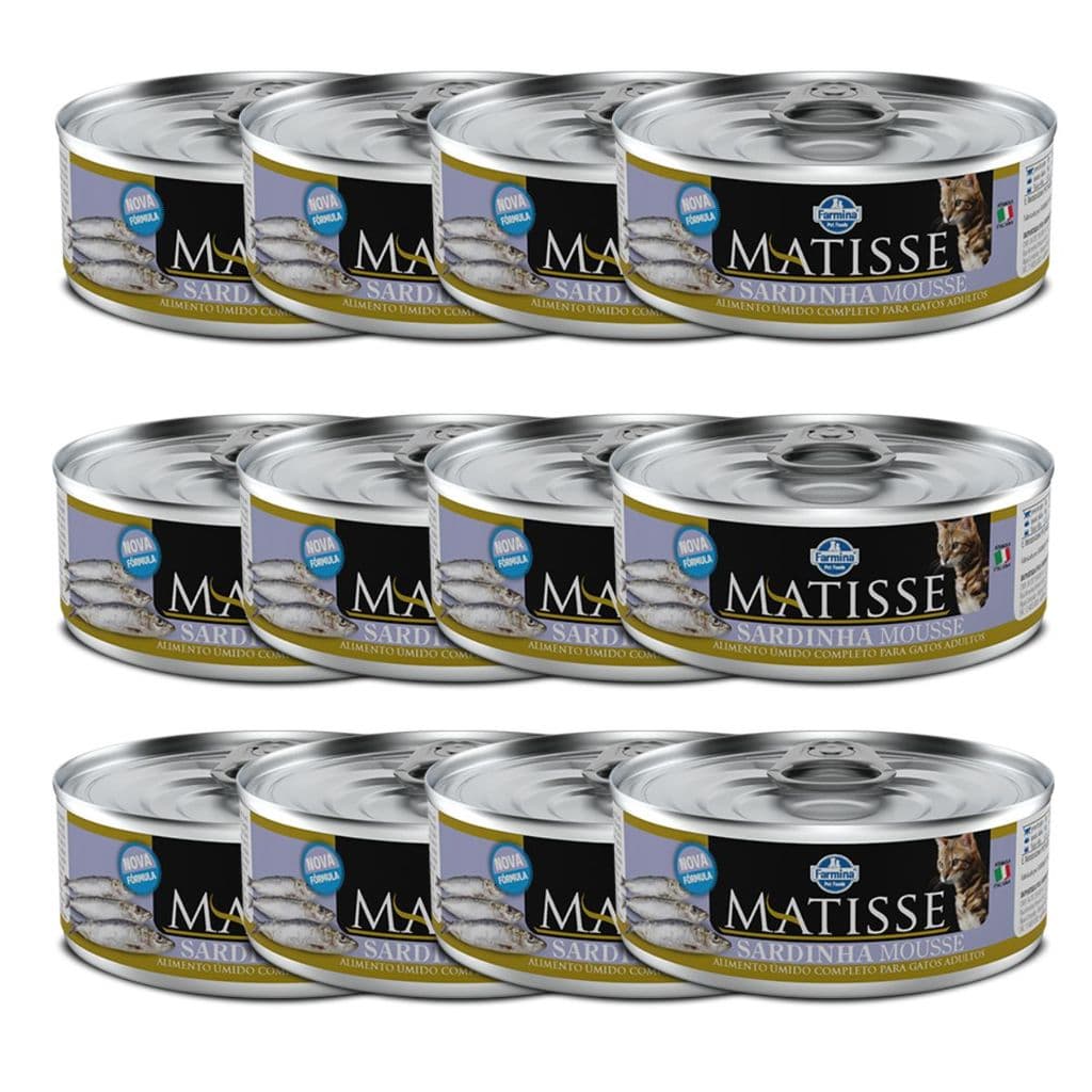 Kit 12x Matisse Cat Wet Mousse Sardinha 85g