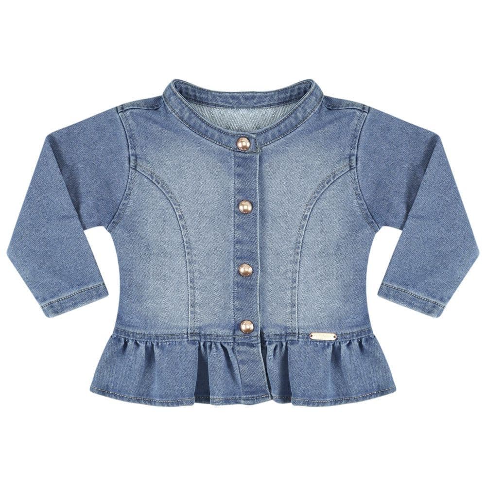 Jaqueta Bebê Look Jeans Moletom Jeans