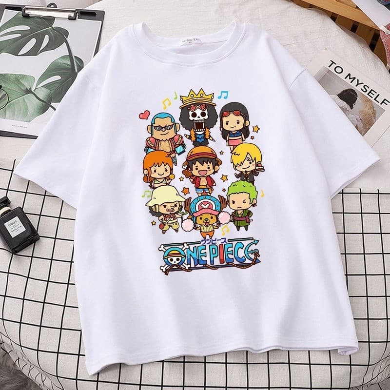 Camiseta Camisa blusa Unissex Básica 100% Algodão One Piece Chibi Fofo