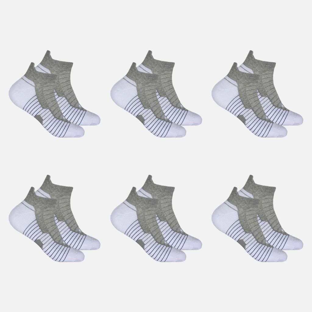 Kit 6 Pares Meias de Algodão Soquete Esporte Elastano Calcanhar Verdadeiro Confortáveis Hoahi