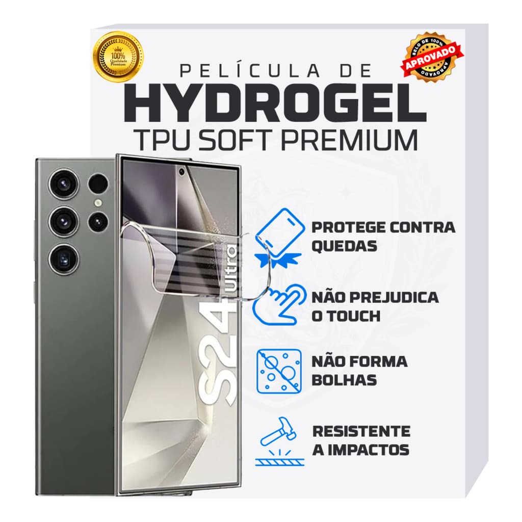 3 Películas Hidrogel Fosca Samsung Galaxy S24+ Plus FE Ultra Alta Proteção