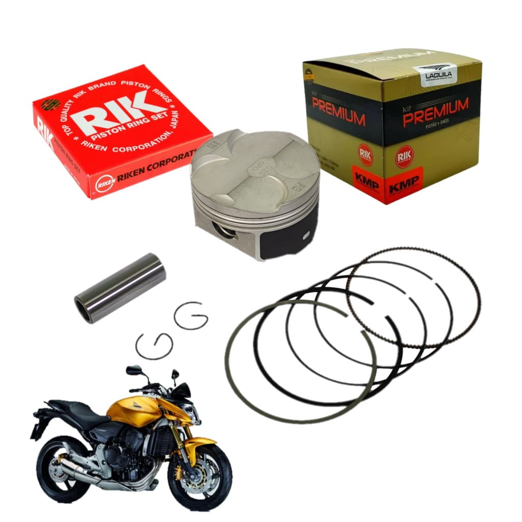 Kit Pistão Anéis Cb 600 Hornet Std 0.25 0.50 Premium Rik Kmp