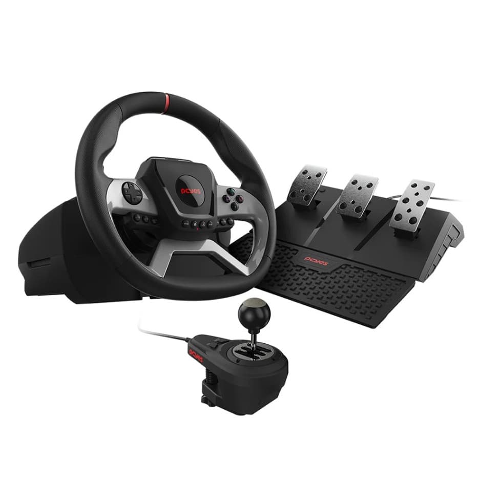 VOLANTE GAMER PCYES W270 PC, Xbox e PlayStation, Force Feedback COM PEDAIS E CAMBIO