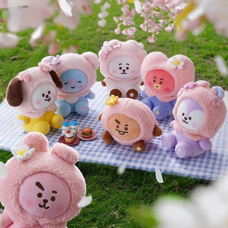 Boneco de Pelúcia Samsung BTS BT21, Estilo Sentado do Grupo de Música Pop Coreana, Acompanha um Chaveiro de Presente de