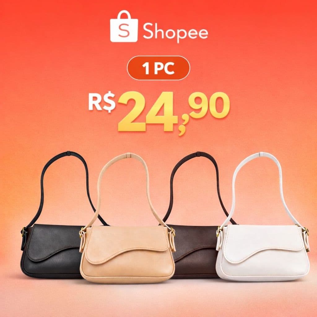 Bolsa Feminina Pequena Básica Casual Dia a Dia Alça Regulável Promoção 24,90