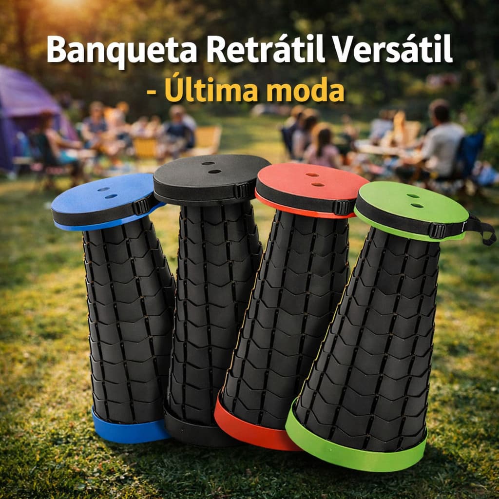 Banqueta Dobrável Versátil Banquinho Plástico Resistente Multiuso Cozinha Banheiro Área Serviço