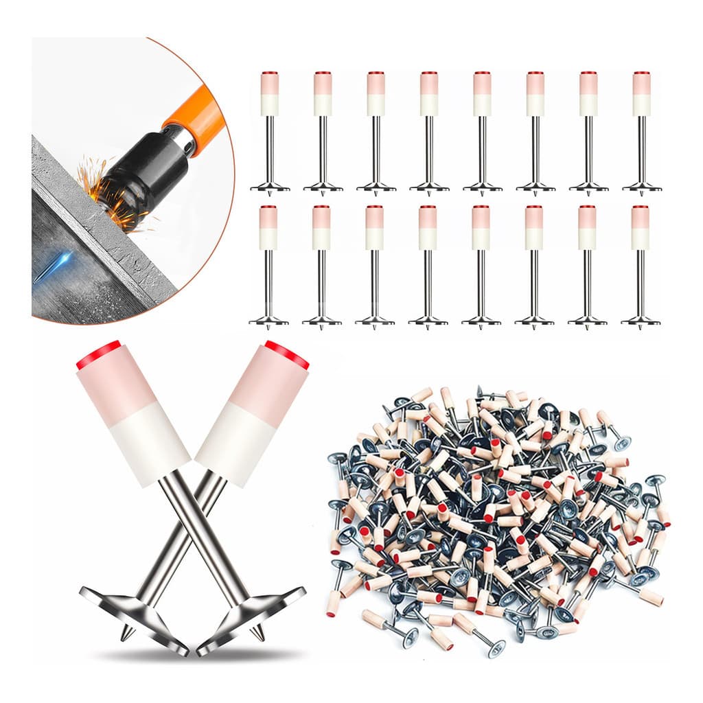 Kit 50/100 Pregos Finca Pino Fixação Direta 27mm ou 42mm para Pistola de Fixação Arruela Cônica