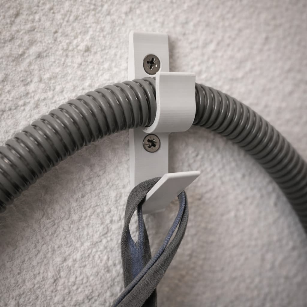 Suporte Gancho para Mangueira CPAP BiPAP Universal com Parafusos Fixação Parede Branco Homecare Pro