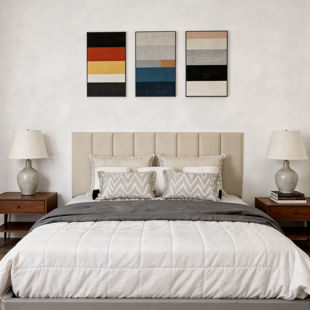 Cabeceira de Cama Casal King Retangular 45x20cm Cabeceira de Cama Casal Box - 10 Placas