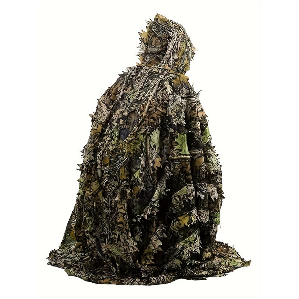 Roupa De Camuflagem De Folha De Bordo 3D Para Jogos De Sobrevivência , Apresentando Um Capuz De Malha E Tamanho Único-To