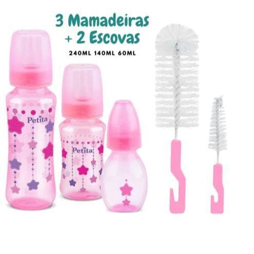 KIT 3 MAMADEIRAS COLOR + 2 Escovas para Lavagem Premium.