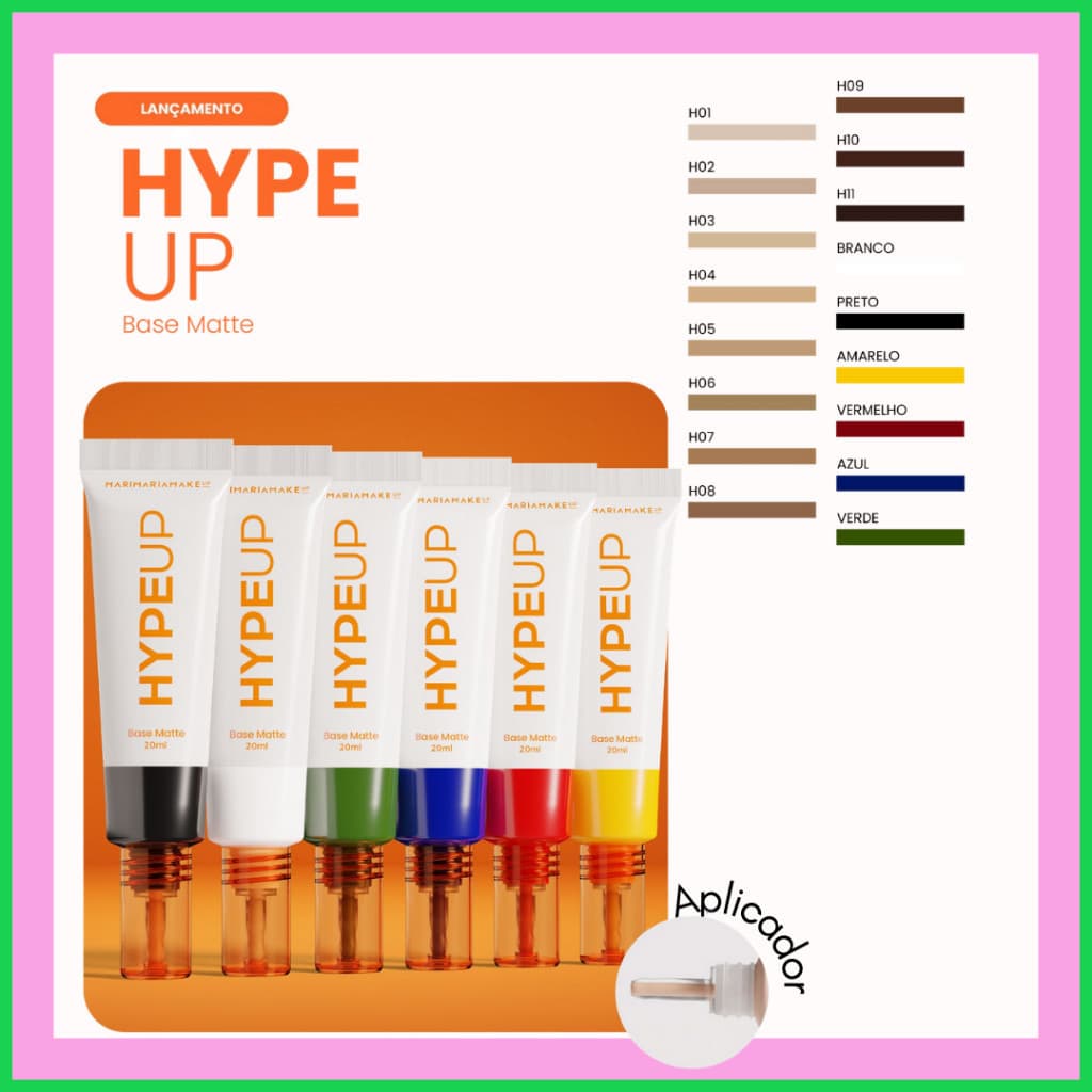 Base Hype Up Mari Maria Makeup | Matte | 17 Cores | Alta Cobertura | Tons de Correção