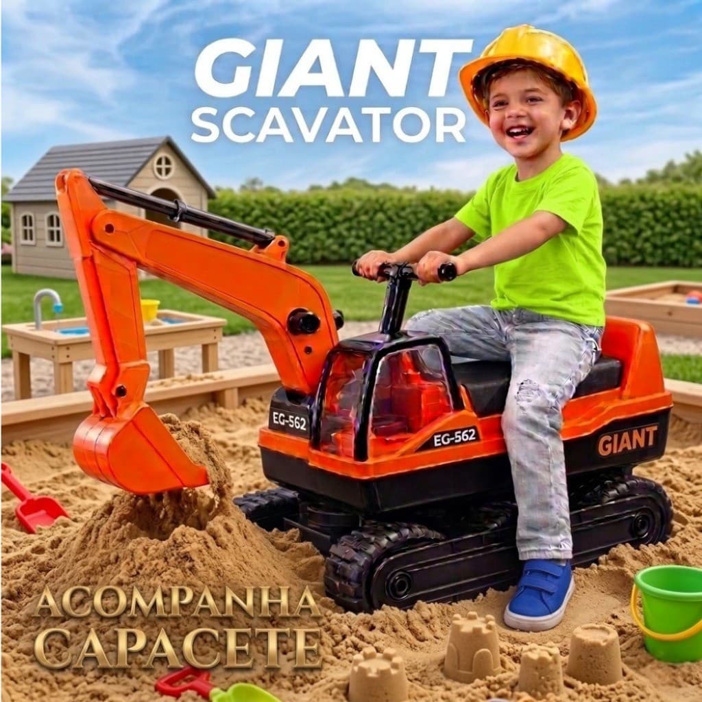 Escavadeira Retroescavadeira Infantil Roma Giant Excavator 1780