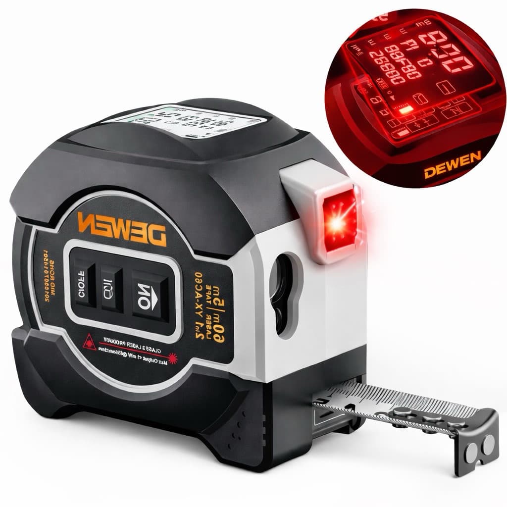 Trena 3 Em 1 Digital Laser E Fita Manual Medidor De Distância Com Visor LCD Nível De Bolha Ferramenta Completa Oferta