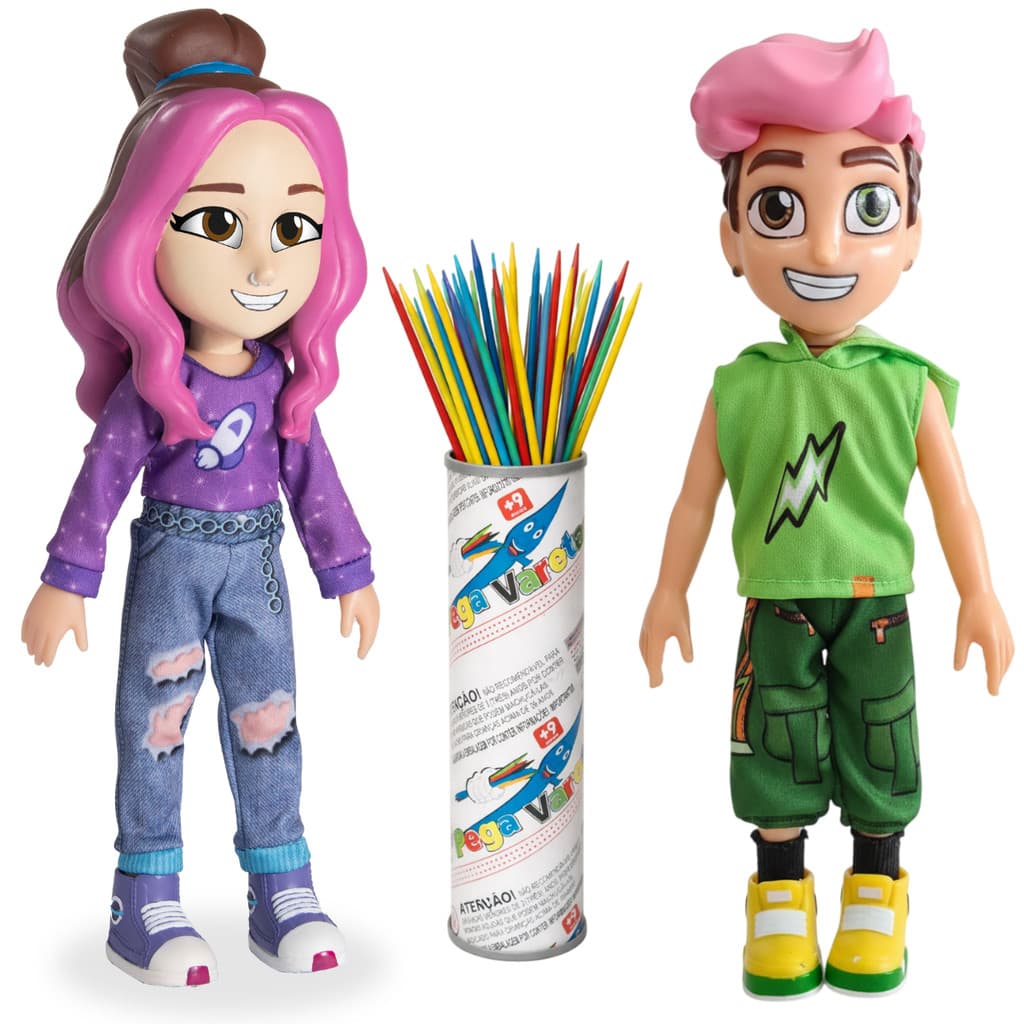 Boneca Katlen + Void Dos Rosas Bonecos Vinil + Pega Vareta