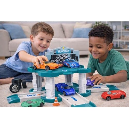 Pista Corrida Infantil Montar Carrinhos Brinquedo Educativo Velocidade Divertido