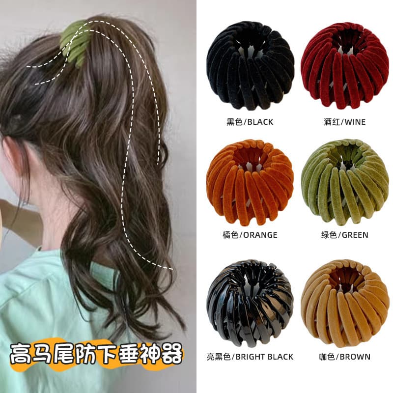Portátil Dobrável Grampo De Cabelo Bun Maker Rabo De Cavalo Clipe Fixo Moda Acessórios Para O Feminino Headwear