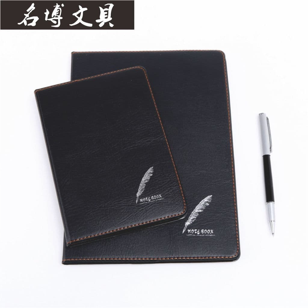 Bloco de notas prático para escritório 48K|25K|Bloco de notas de superfície de couro macio preto econômico 18K 132 págin
