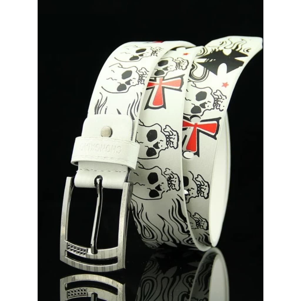 Cinto masculino Design sentido nicho novo estilo crânio cinto masculino feminino decorativo juventude lona Jeans cinto