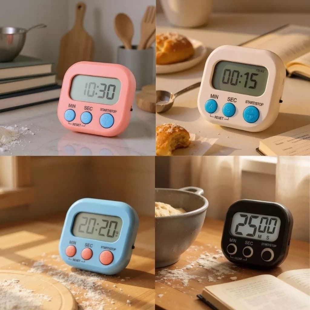 Relógio Digital Cozinha Compacto Pequeno Timer Alarme Display Prático Bancada Parede Sortido