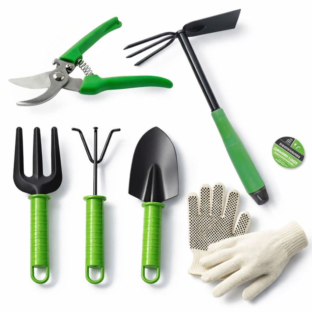 Kit Jogo Ferramentas Jardim Jardinagem 5 Peças Profissional + Luva Brinde