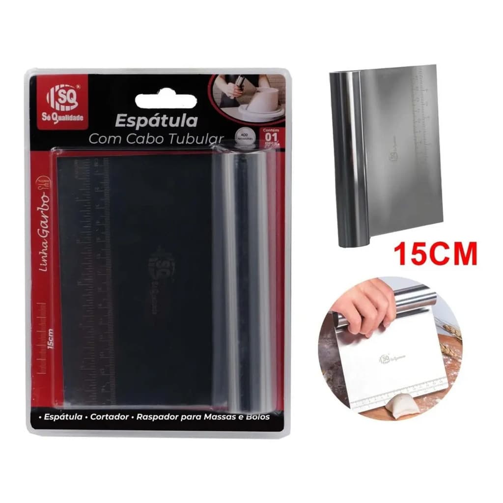 Espátula reta Cortador Raspador Para Massa E Bolo Inox alimentos cortes