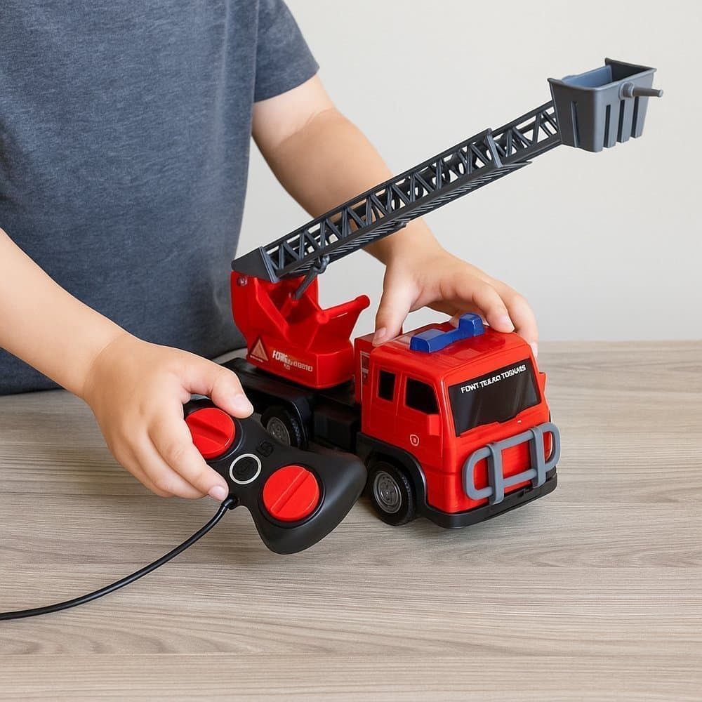 Brinquedo Caminhão Bombeiro Controle Remoto Vermelho Criança Interativo