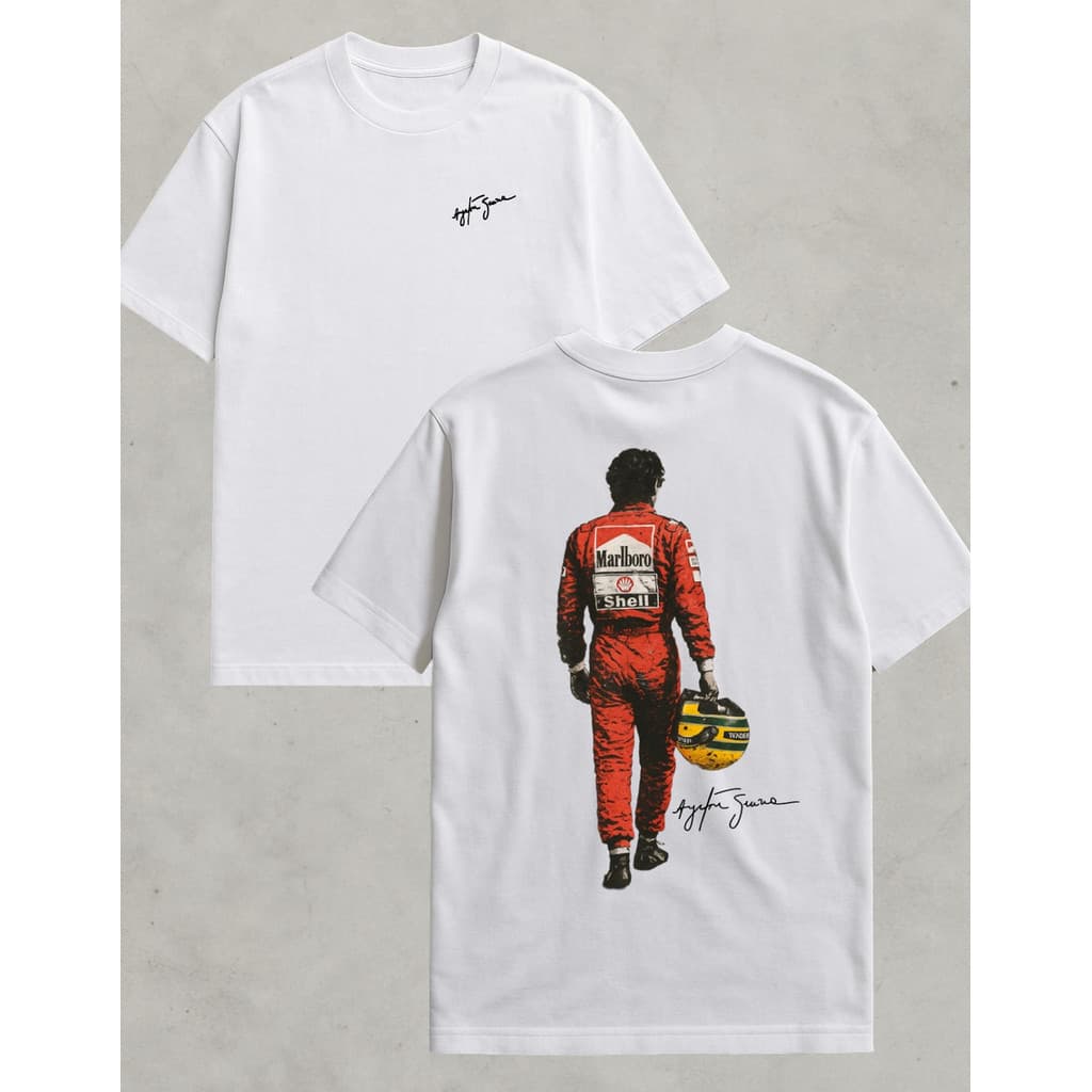 Camiseta Masculina Estampada Ayrton Senna Costas 100% Algodão
