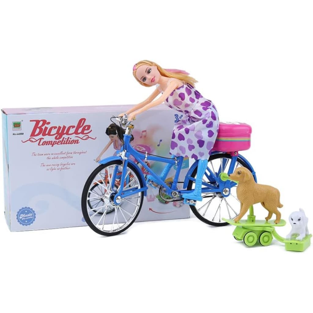 Boneca Bicicleta A Pilha com Luz e Som Original