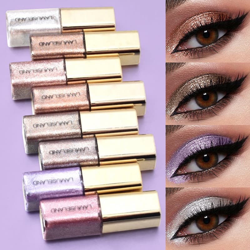 LAMUSELAND Sombra líquida com 8 cores, brilho elegante, maquiagem para os olhos, 3,5g