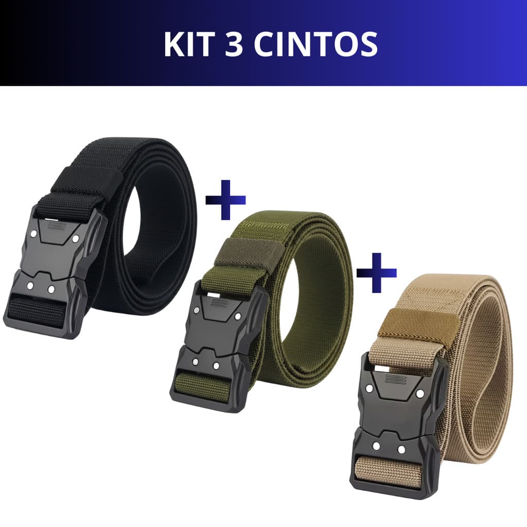 Kit 3 Cinto Tático Masculino Social Estiloso Casual Oferta Promoção
