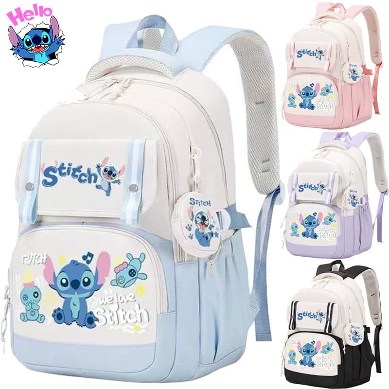 Stitch bolsa,mochila Nova mochila escolar leve de grande capacidade estilo coreano simples azul