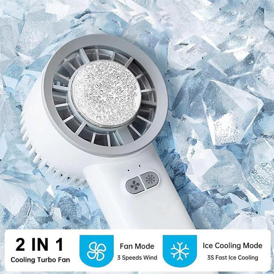 Mini Ventilador Turbo de Mão Portátil Vento Ajustável Recarregável