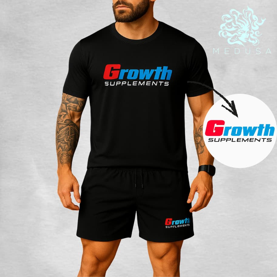 Conjunto GROWTH Camisa Dry-Fit E Bermuda Tactel Elastano, Ideal Para Qualquer Ocasião, Academia E Esportes, dia a dia,