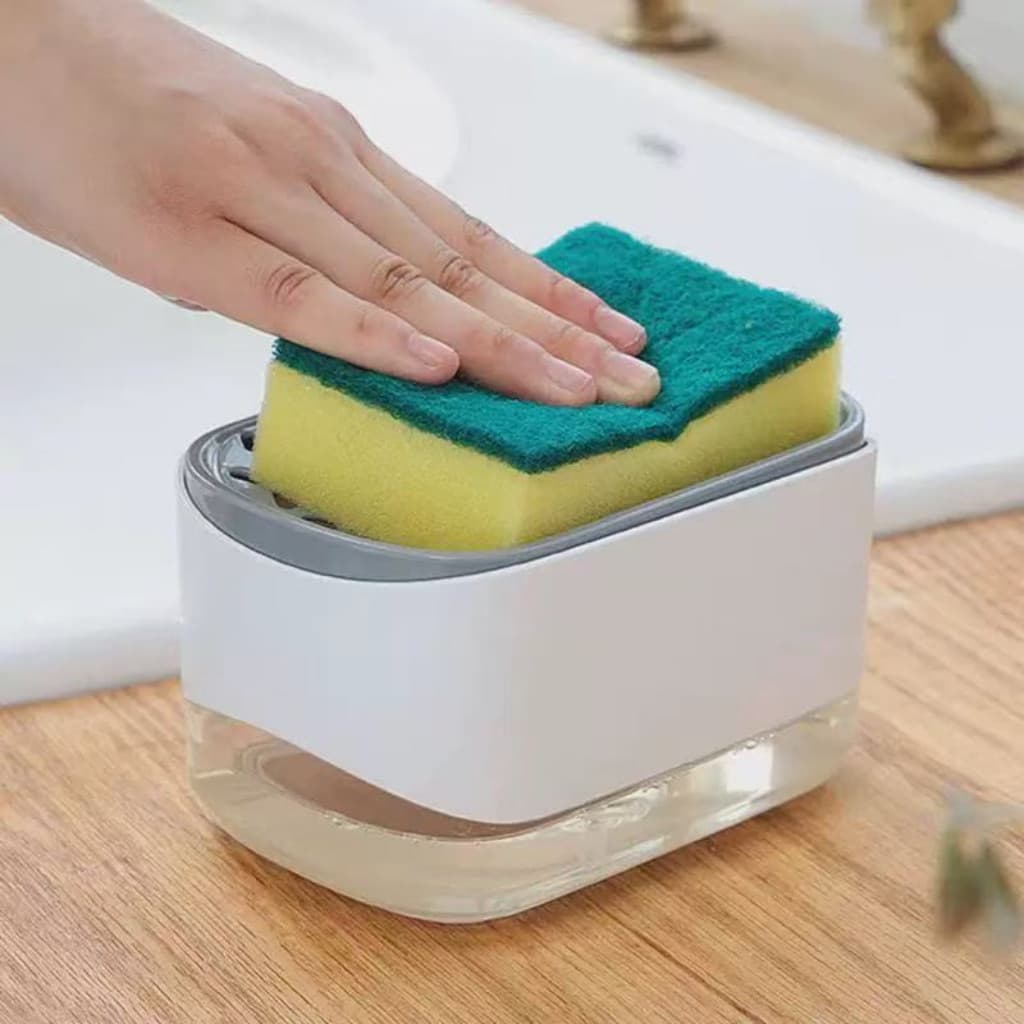 Porta Sabão Dispenser Com Suporte Para Esponja Utensilio De Cozinha