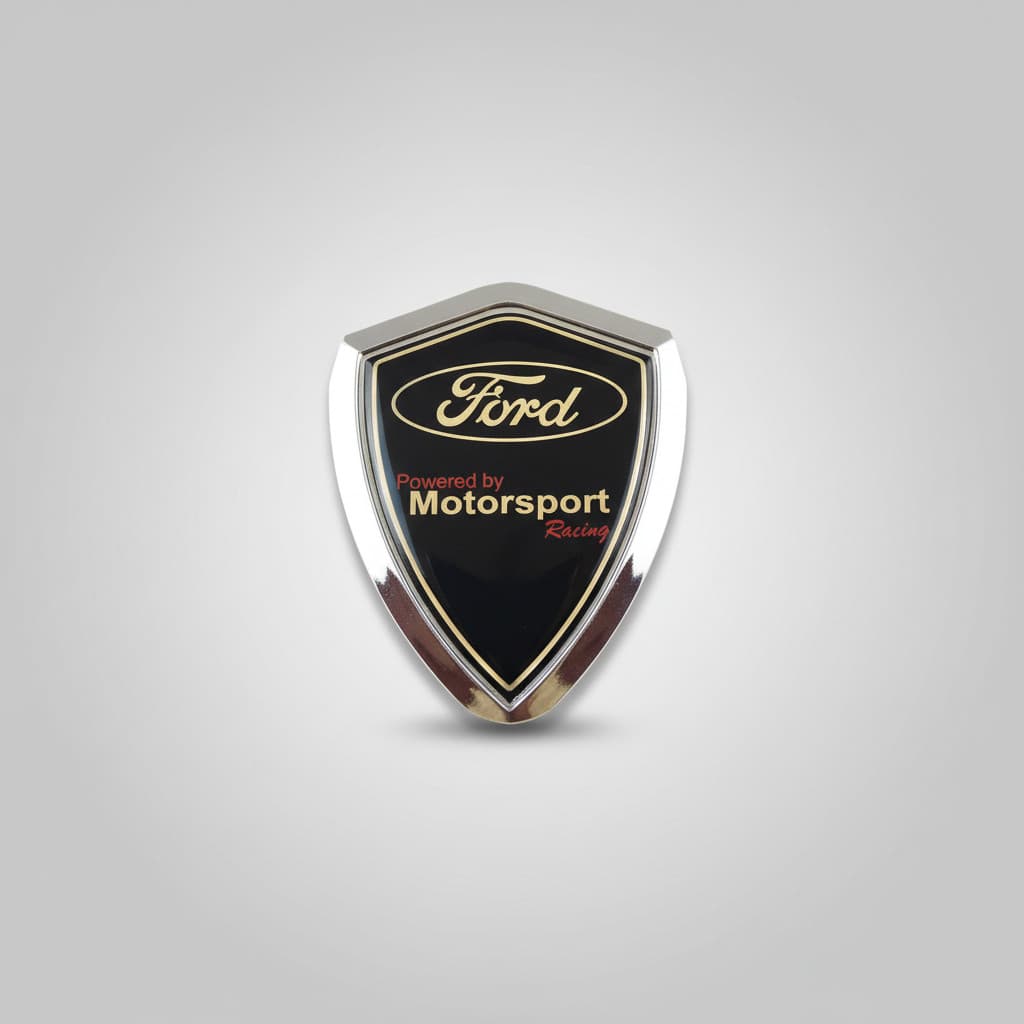 Par Emblema Escudo Ford Fender Brasão Lateral Porta Mala 3d Ranger Fusion Fiesta Focus EcoSport Ka