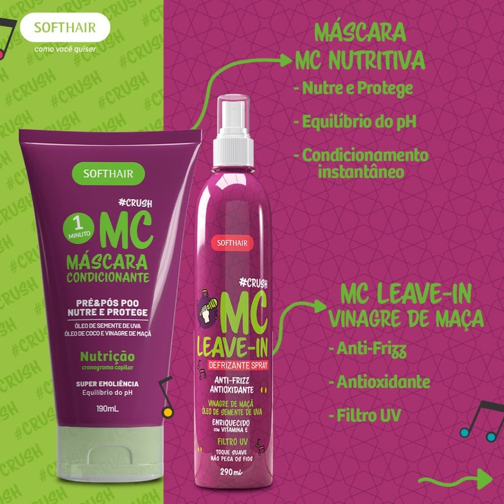 Spray Leave-In Vinagre de Maçã Soft Hair Brilho e Maciez - Importado - Original - Fragrância Marcante