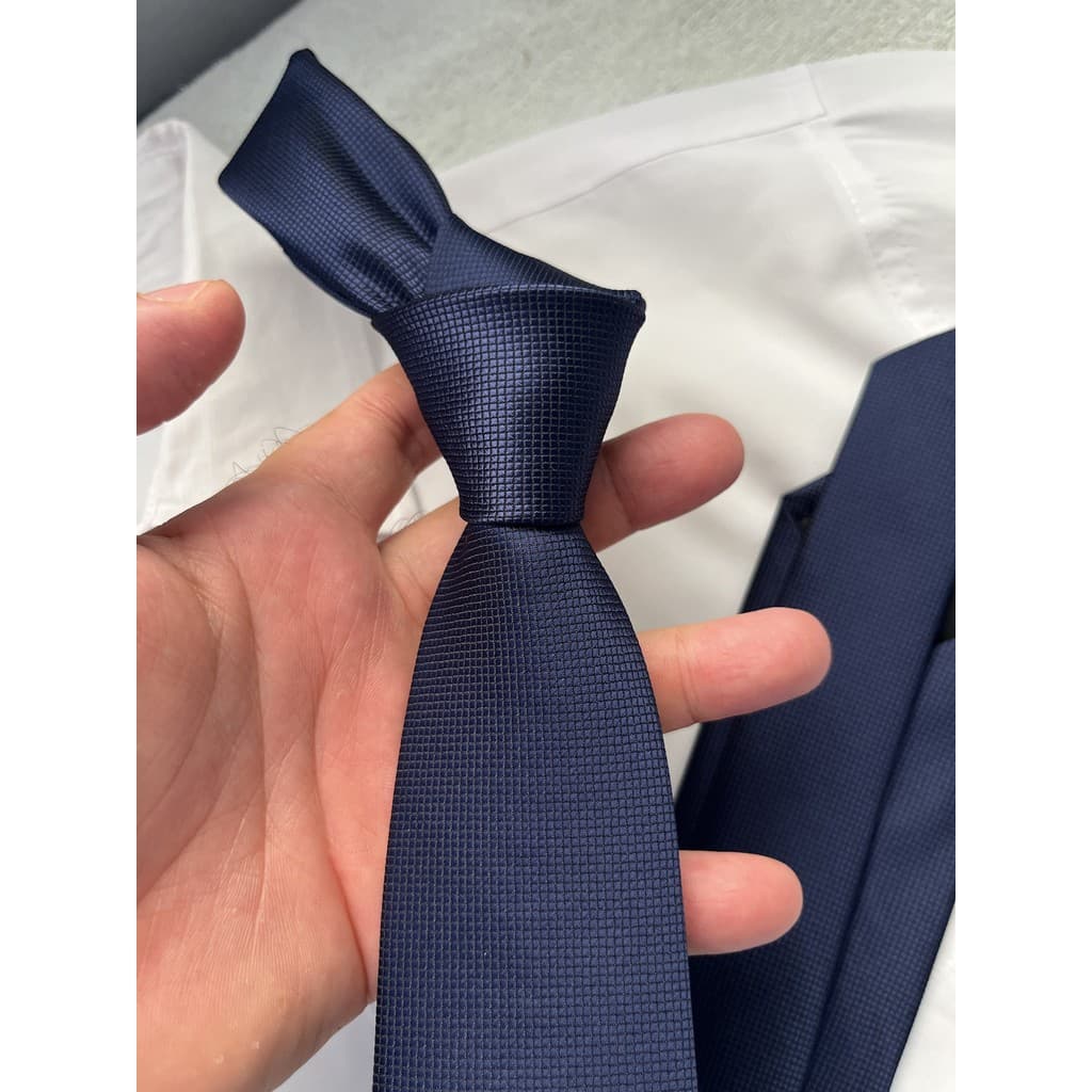 Gravata Semi Slim Azul Marinho Luxo DF Gravatas- 2400 Fios