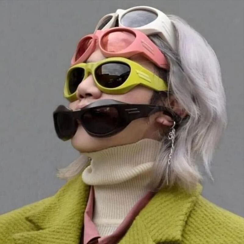 Óculos de Sol Cyber Y2K Punk para Mulheres e Homens, Óculos de Sol Esportivos Quadrados para Senhoras, Óculos Steampunk