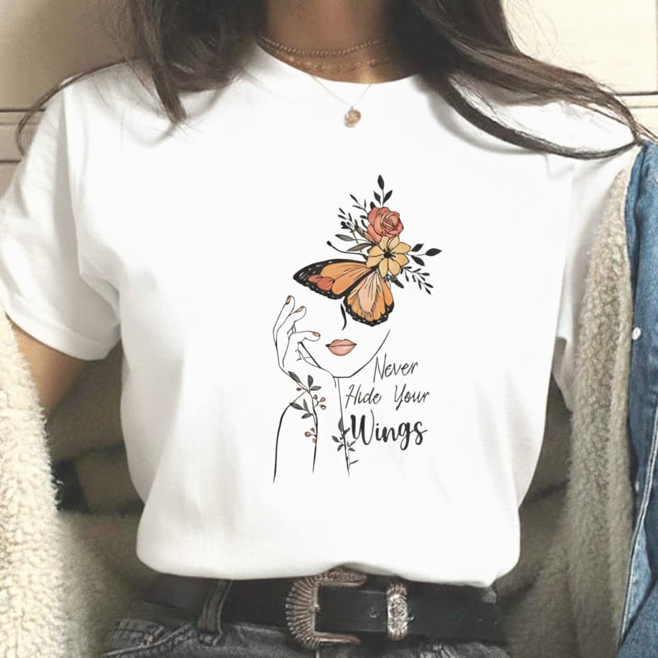 Camiseta Tshirt Feminina Minimalista Frases 100% Algodão Estampa DTF Premium Blusa Tumblr