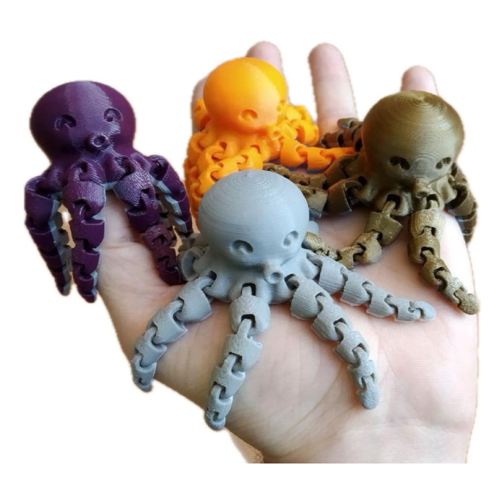 Boneco Brinquedo Mini Polvo Articulado Impressão 3d